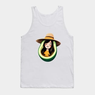 girl with hat inside avocado Tank Top